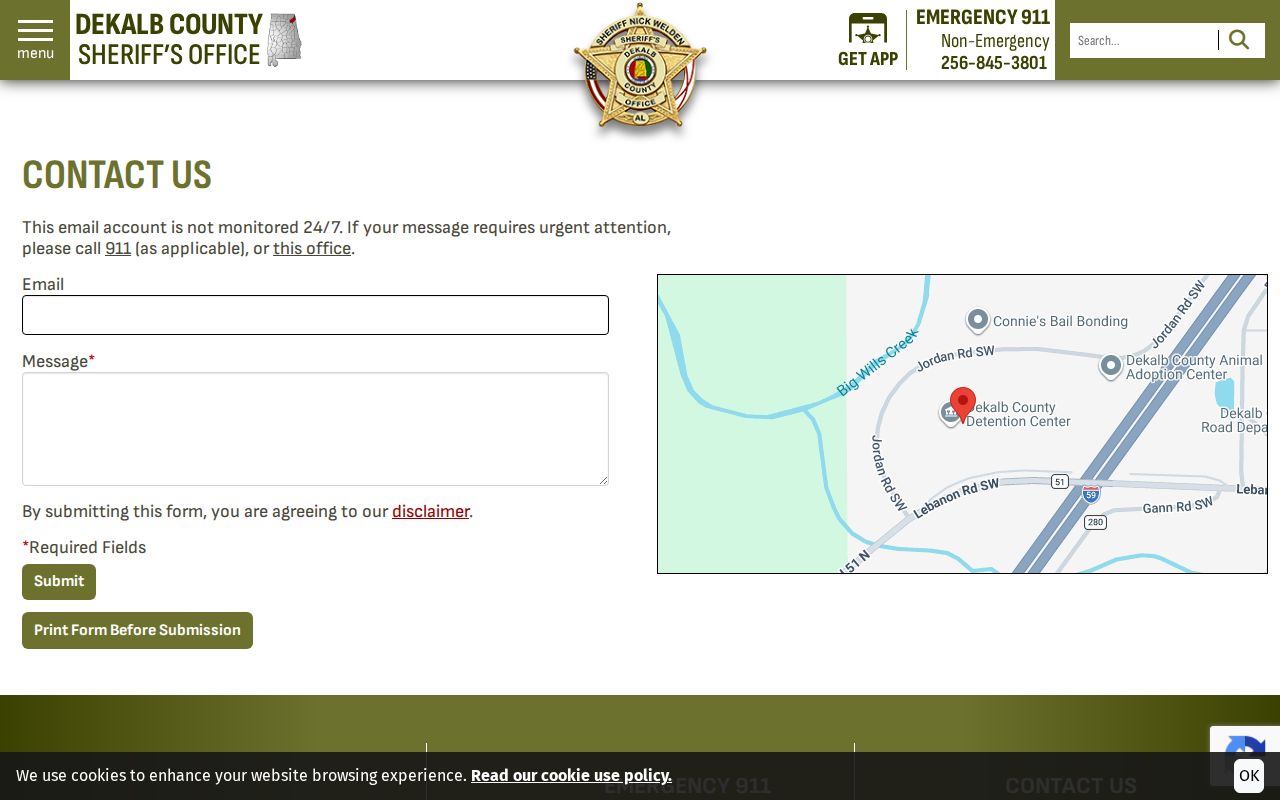 DeKalb County booking record contact and mugshot request page