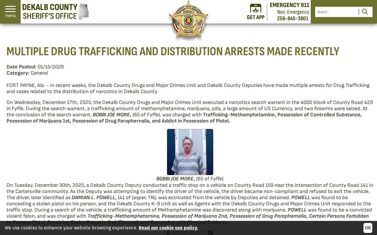 DeKalb County official multi-agency crime release with labeled booking photos